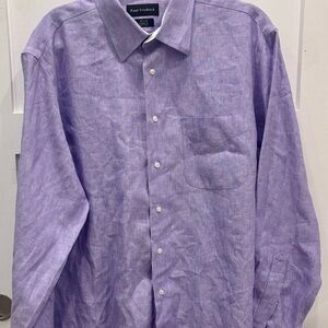 Paul Fredrick Linen Lavender Button Down Shirt